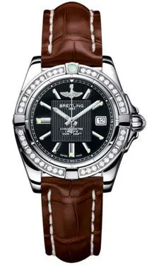 Breitling - Galactic 32 Stainless Steel - Diamond Bezel - Croco Strap