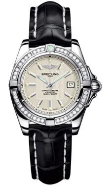 Breitling - Galactic 32 Stainless Steel - Diamond Bezel - Croco Strap