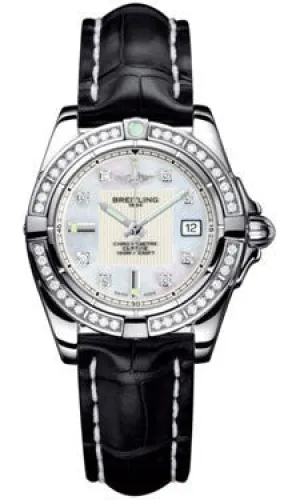 Breitling - Galactic 32 Stainless Steel - Diamond Bezel - Croco Strap