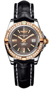 Breitling - Galactic 32 Steel-Rose Gold - Diamond Bezel - Croco Strap