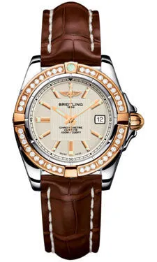 Breitling - Galactic 32 Steel-Rose Gold - Diamond Bezel - Croco Strap