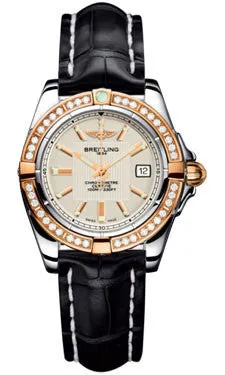 Breitling - Galactic 32 Steel-Rose Gold - Diamond Bezel - Croco Strap
