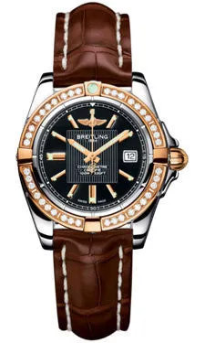 Breitling - Galactic 32 Steel-Rose Gold - Diamond Bezel - Croco Strap