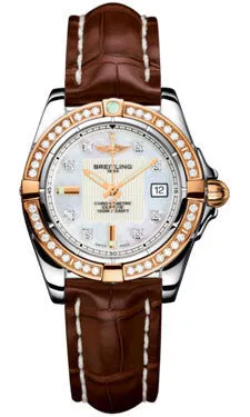 Breitling - Galactic 32 Steel-Rose Gold - Diamond Bezel - Croco Strap