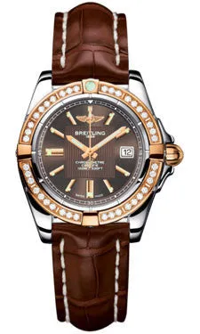 Breitling - Galactic 32 Steel-Rose Gold - Diamond Bezel - Croco Strap