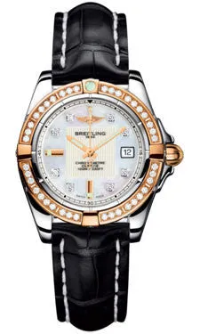 Breitling - Galactic 32 Steel-Rose Gold - Diamond Bezel - Croco Strap