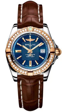 Breitling - Galactic 32 Steel-Rose Gold - Diamond Bezel - Croco Strap