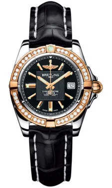 Breitling - Galactic 32 Steel-Rose Gold - Diamond Bezel - Croco Strap