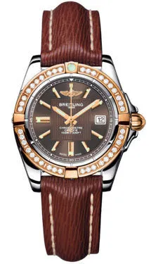 Breitling - Galactic 32 Steel-Rose Gold - Diamond Bezel - Sahara Strap