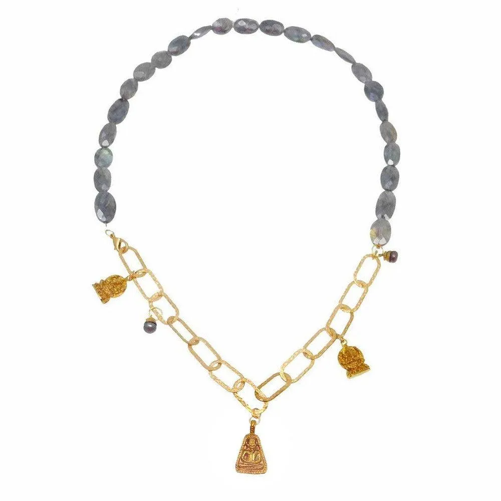 Buddha Charms Labradorite Necklace