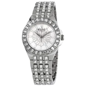 Bulova Phantom Quartz Crystal Silver-tone Pave Dial Ladies Watch 96L278