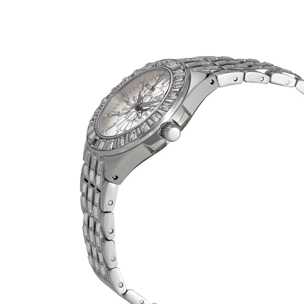 Bulova Phantom Quartz Crystal Silver-tone Pave Dial Ladies Watch 96L278