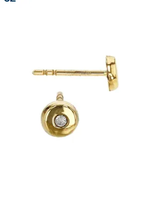 BUTTON DIAMOND EARRING