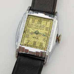 By BENRUS 1929 Babe Ruth Art Deco Wristwatch Shock Proof Adjusted 7 Jewels U.S.A. Watch
