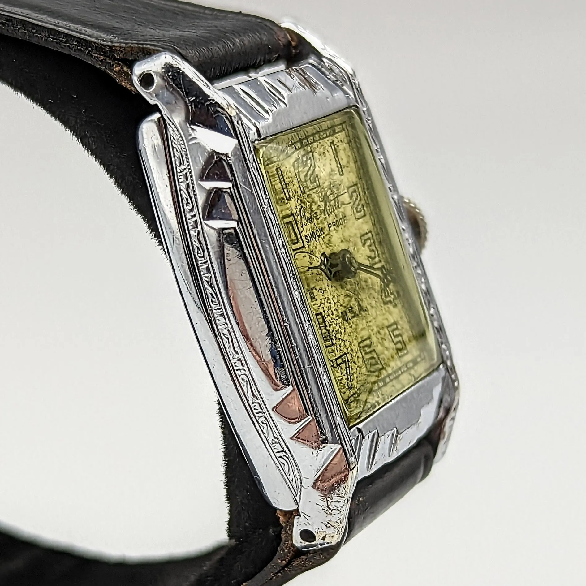 By BENRUS 1929 Babe Ruth Art Deco Wristwatch Shock Proof Adjusted 7 Jewels U.S.A. Watch