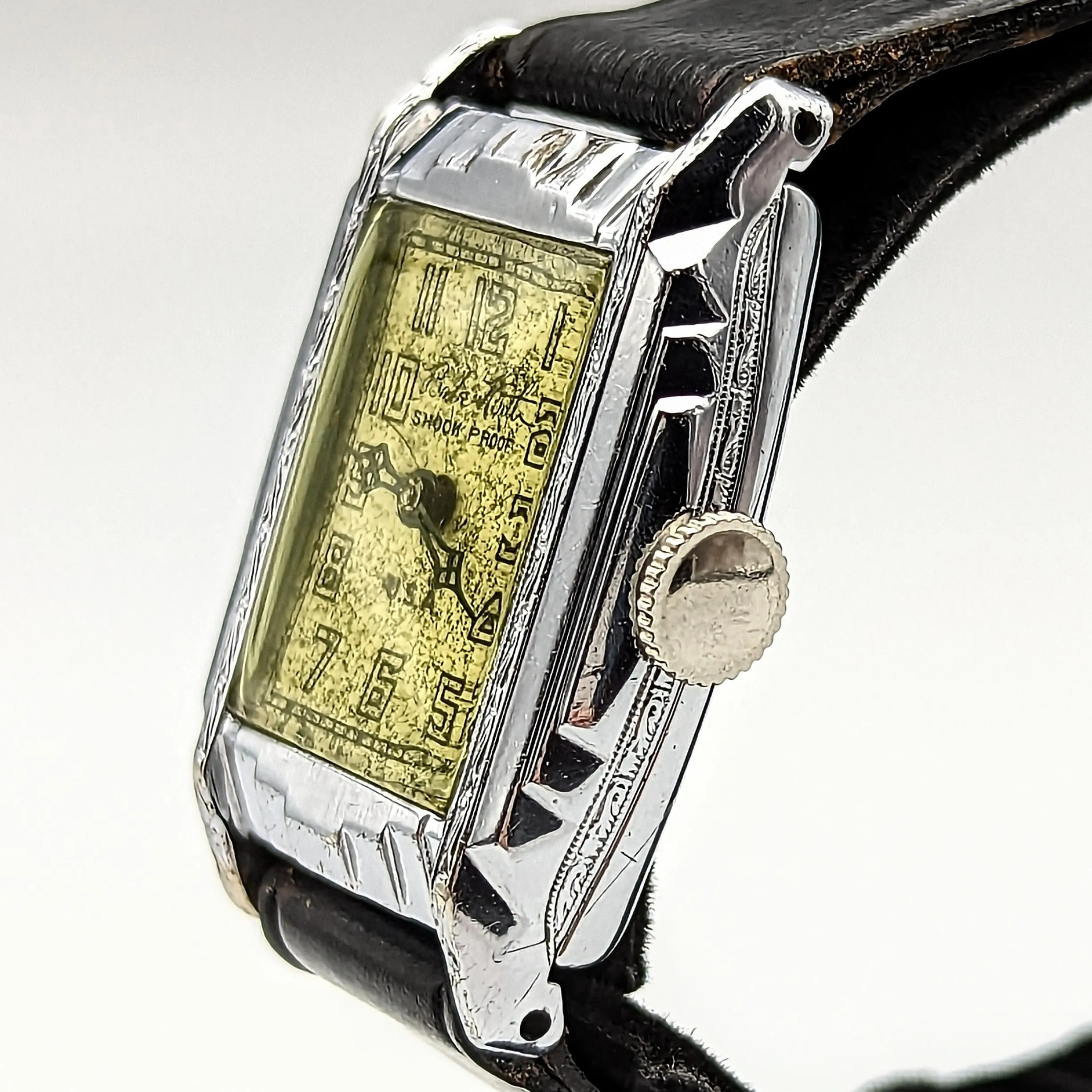 By BENRUS 1929 Babe Ruth Art Deco Wristwatch Shock Proof Adjusted 7 Jewels U.S.A. Watch