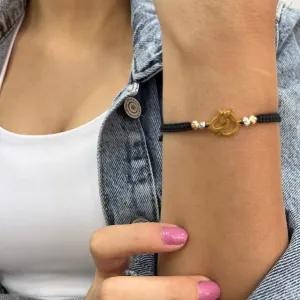 Calligraphy 2 Handmade Gold Bracelet