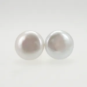 Caribbean Dreams White Coin Pearl Stud Earrings