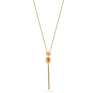 CARNELIAN STONE LONG TASSEL NECKLACES #189RD1501 (2D3)