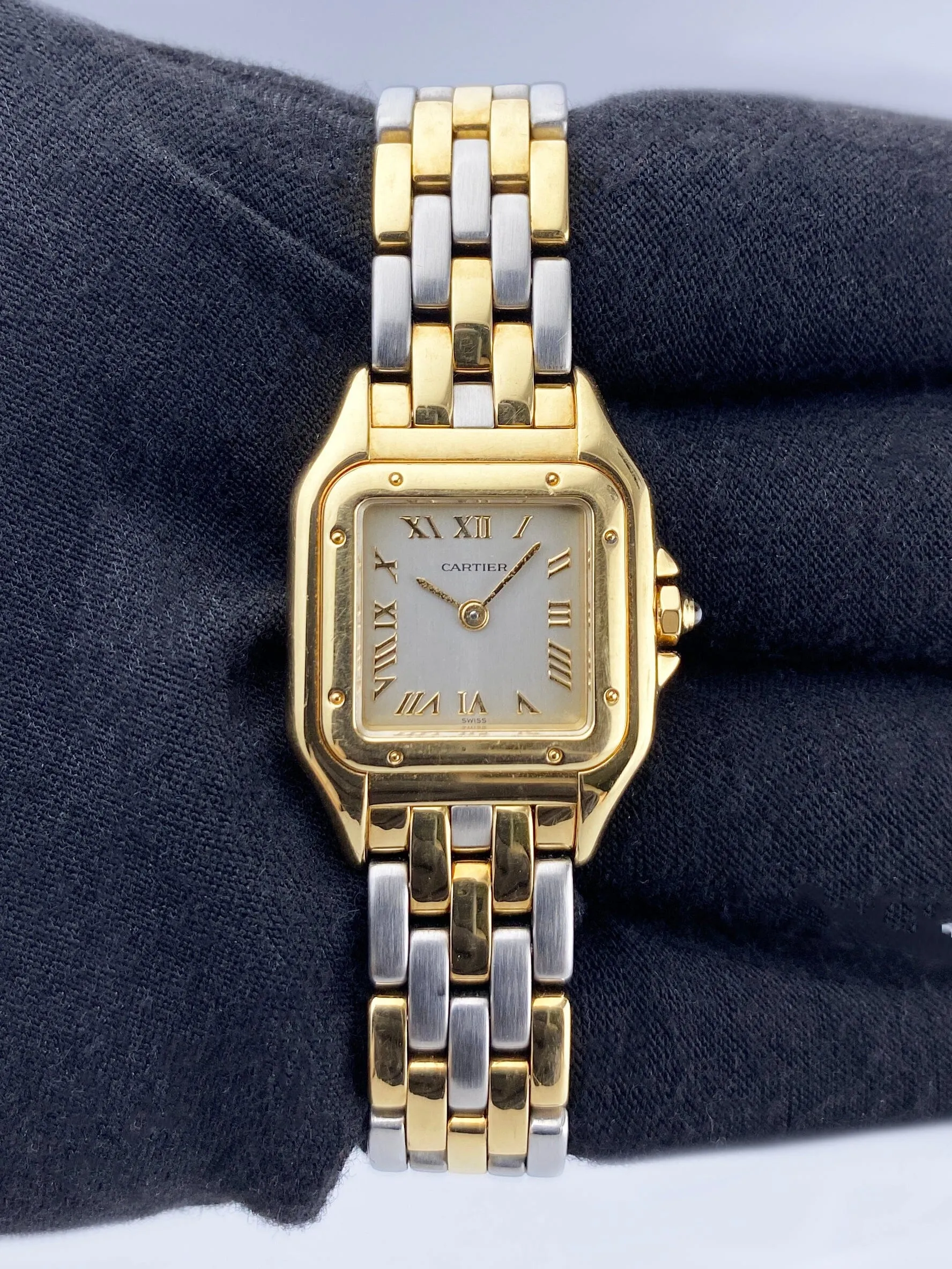 Cartier Panthere W25040L6 Two Tone V-Link Ladies Watch