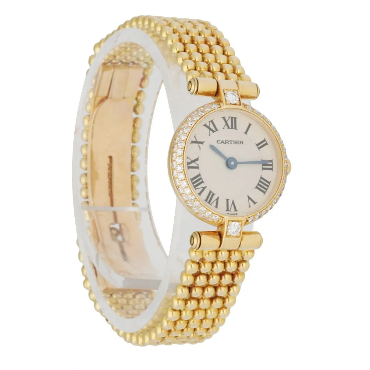 Cartier Paris 8057005 18K Yellow Gold & Diamond Bezel Ladies Watch