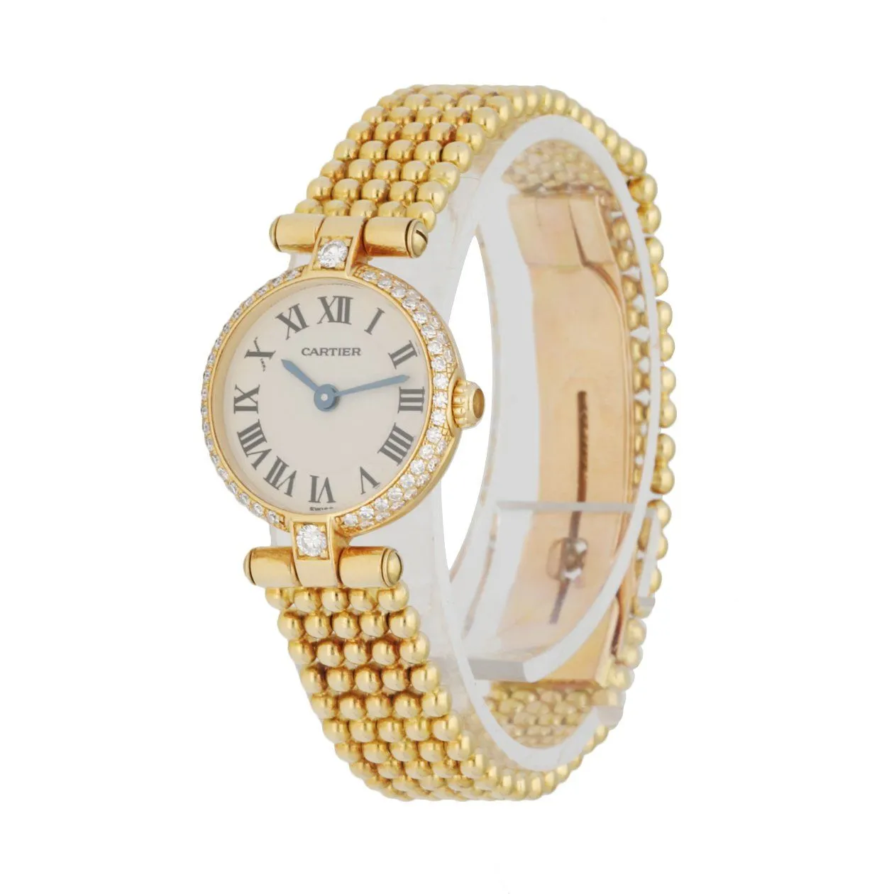 Cartier Paris 8057005 18K Yellow Gold & Diamond Bezel Ladies Watch