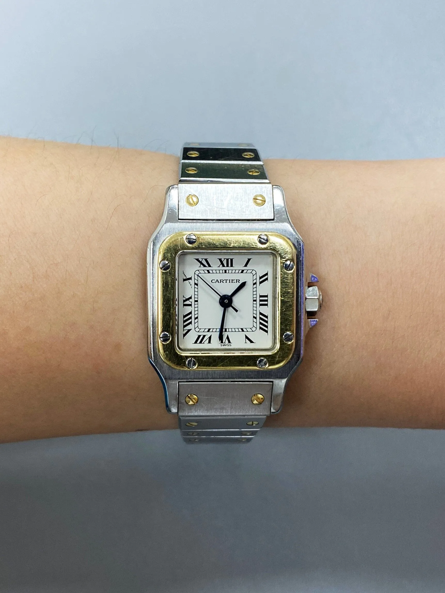 Cartier Santos Galbee 18K Yellow Gold & Steel Ladies Watch