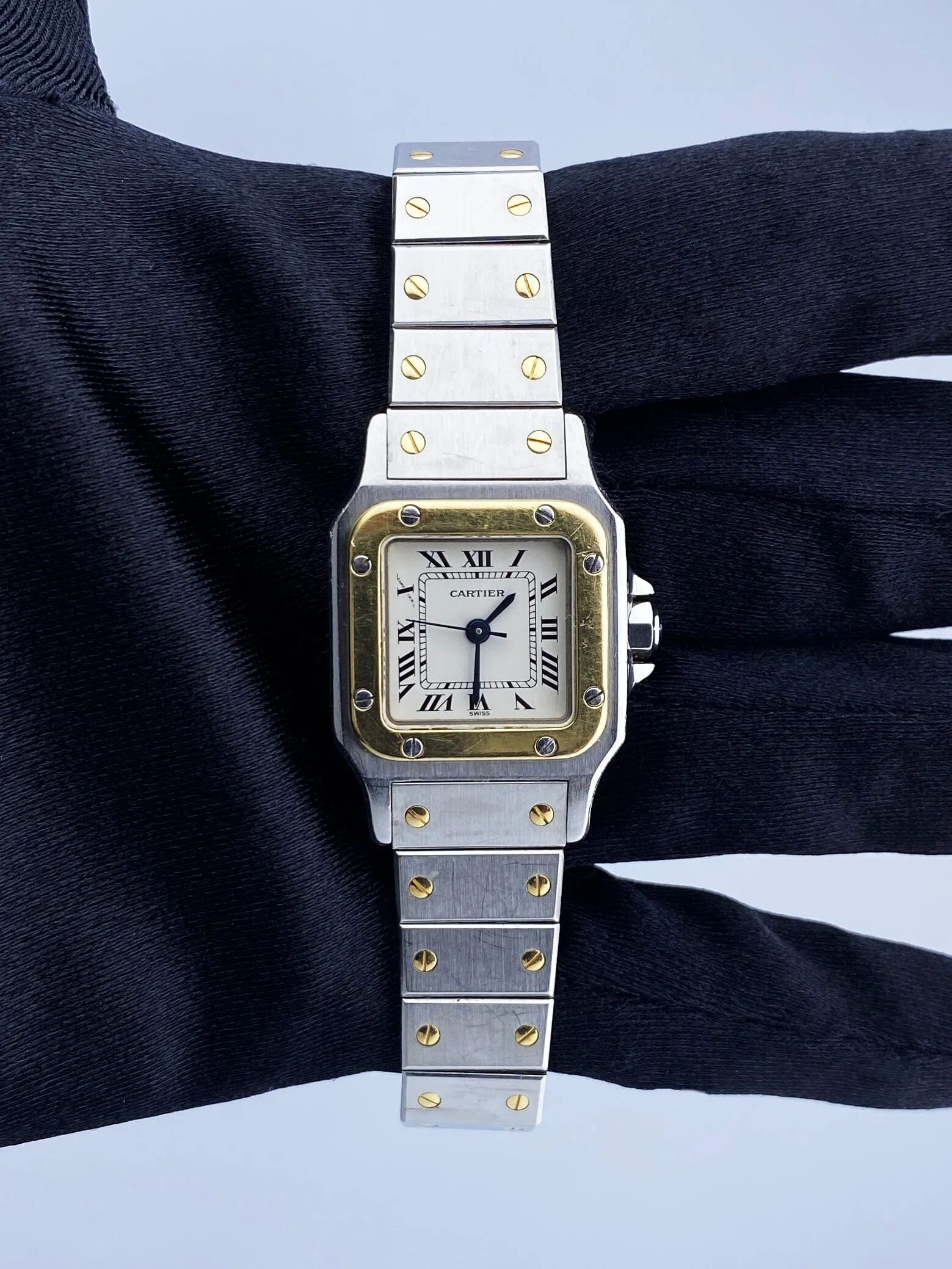Cartier Santos Galbee 18K Yellow Gold & Steel Ladies Watch