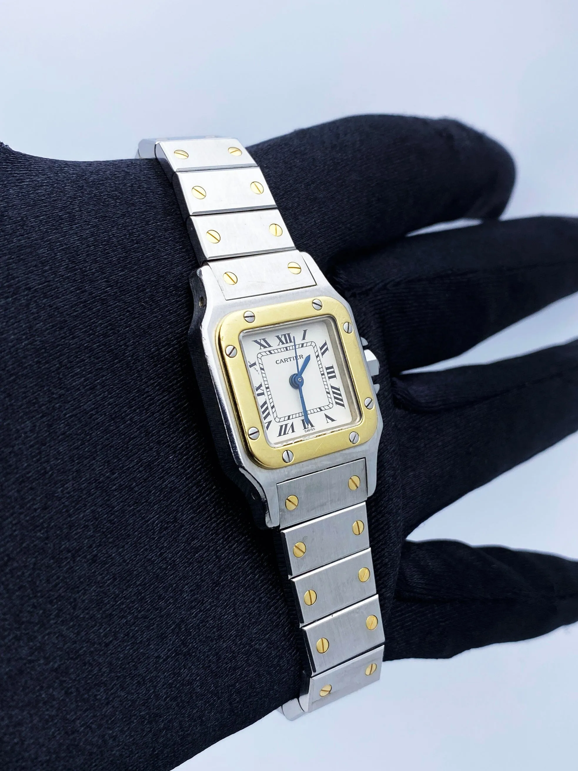Cartier Santos Galbee 18K Yellow Gold & Steel Ladies Watch