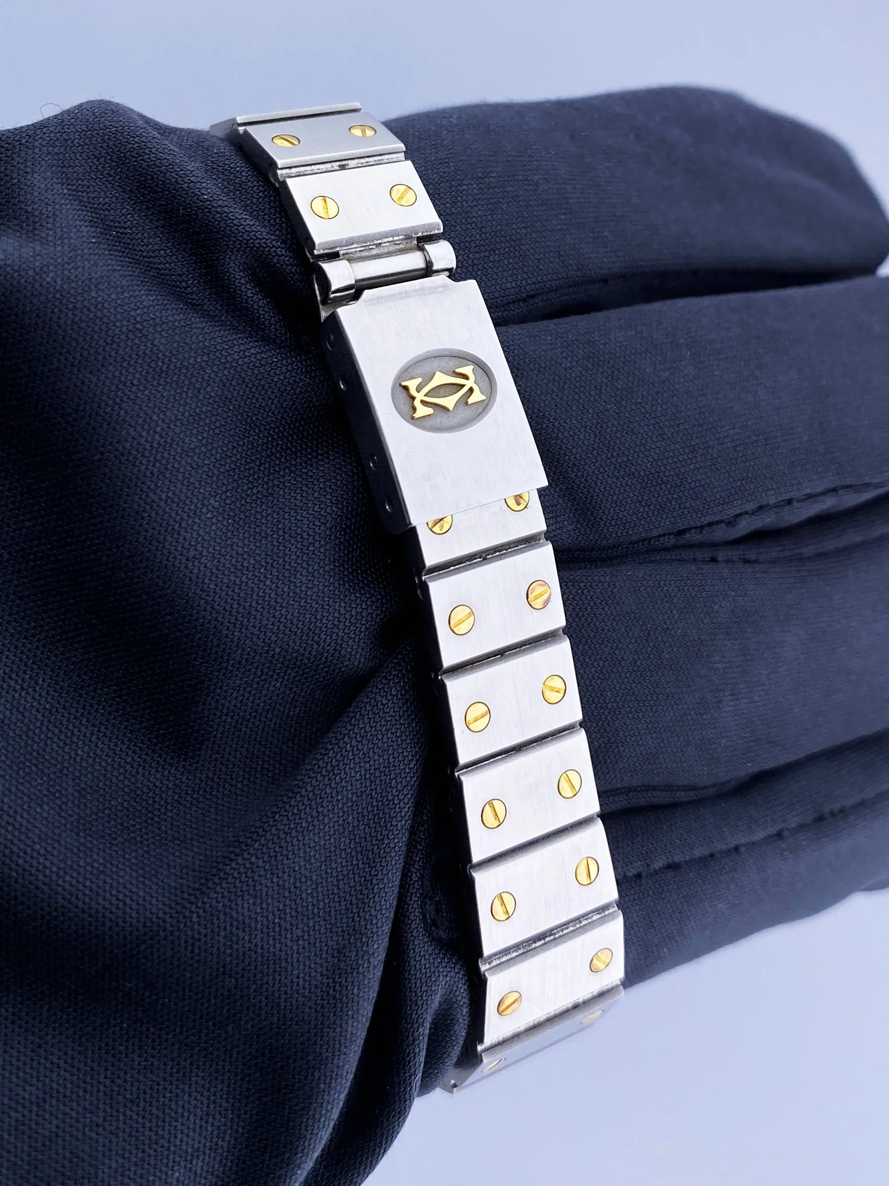 Cartier Santos Galbee Two-Tone 18K Yellow Gold Steel Ladies Watch