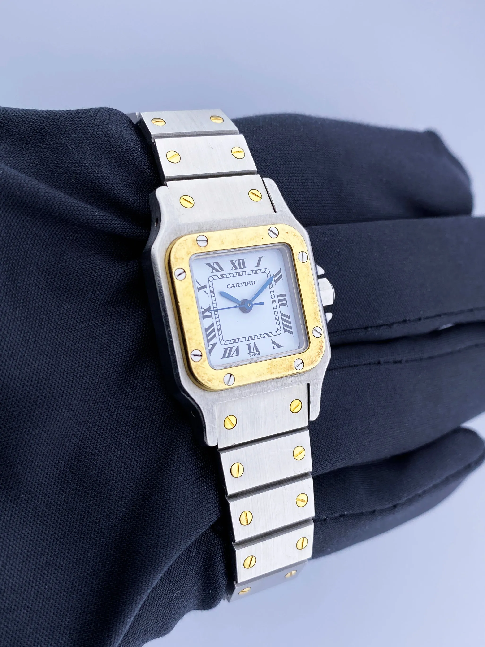 Cartier Santos Galbee Two-Tone 18K Yellow Gold Steel Ladies Watch