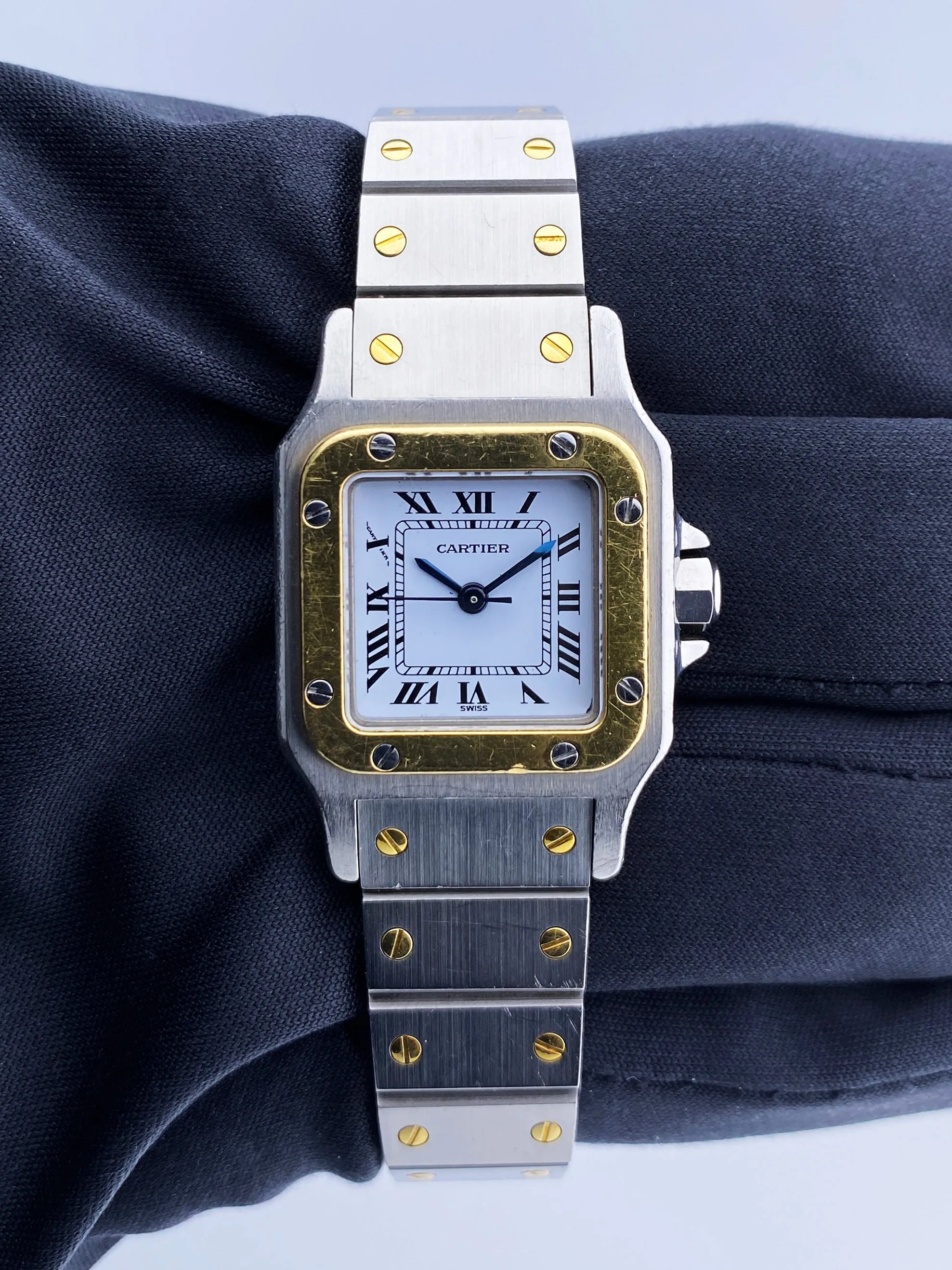 Cartier Santos Galbee Two-Tone 18K Yellow Gold Steel Ladies Watch