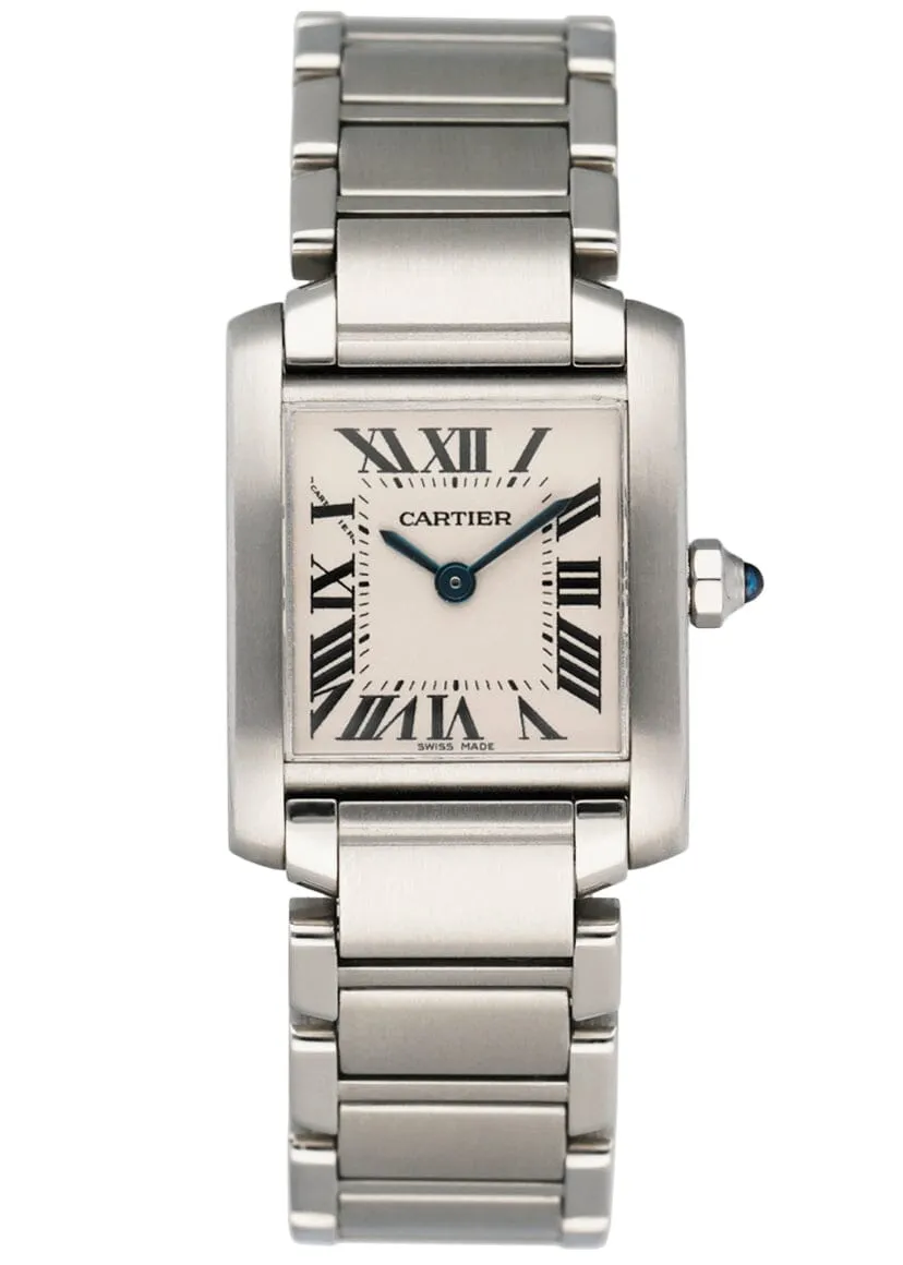 Cartier Tank Francaise 2403 18K White Gold Ladies Watch