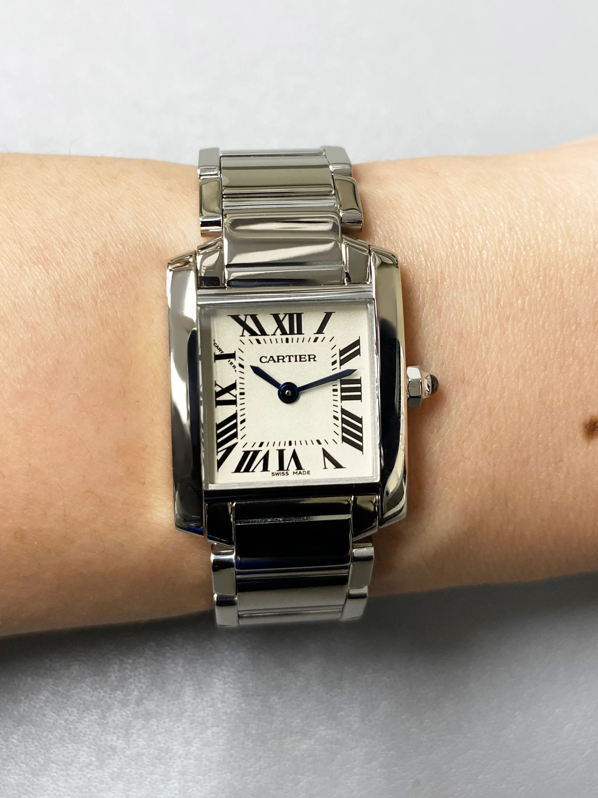 Cartier Tank Francaise 2403 18K White Gold Ladies Watch