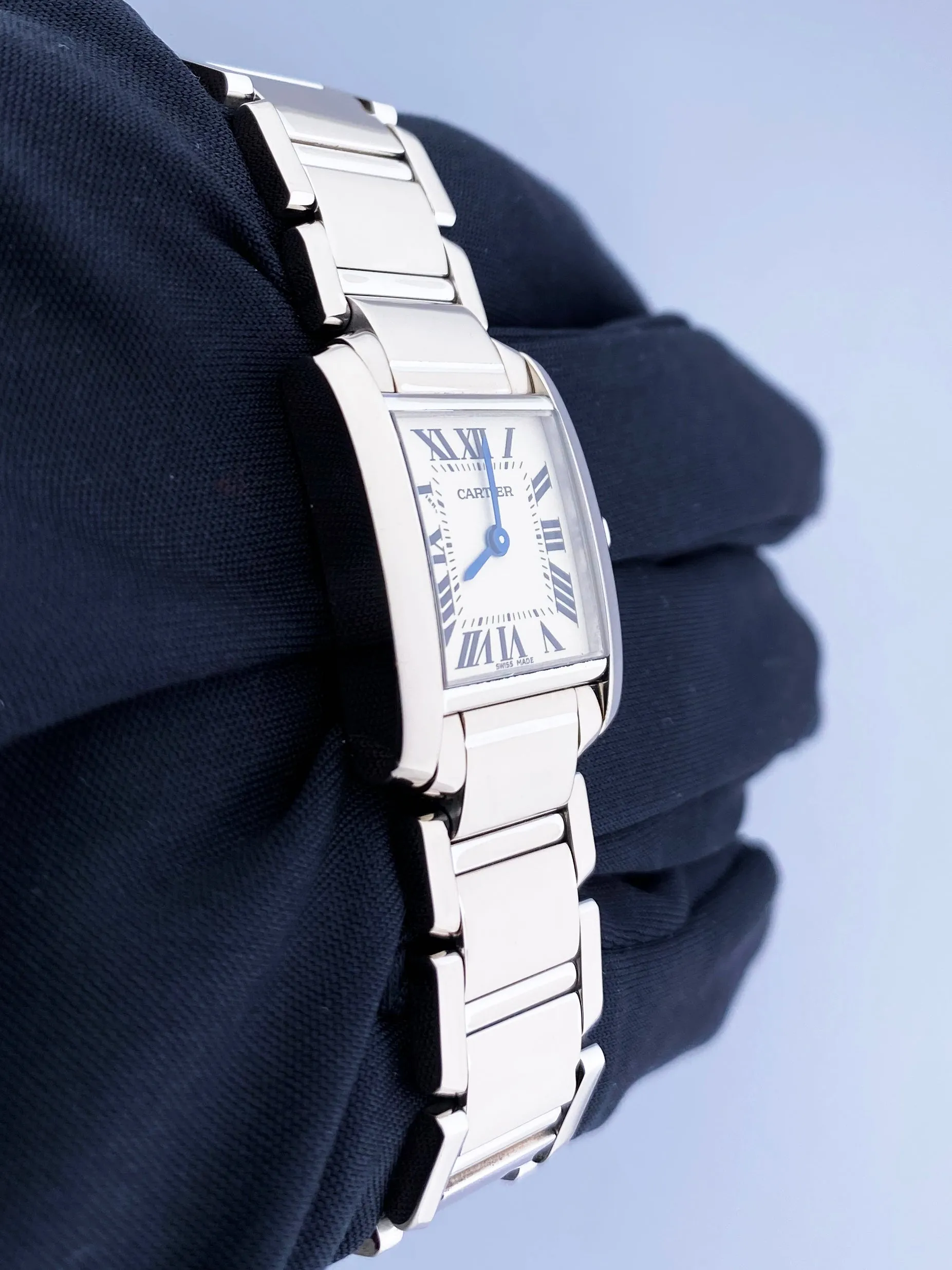 Cartier Tank Francaise 2403 18K White Gold Ladies Watch