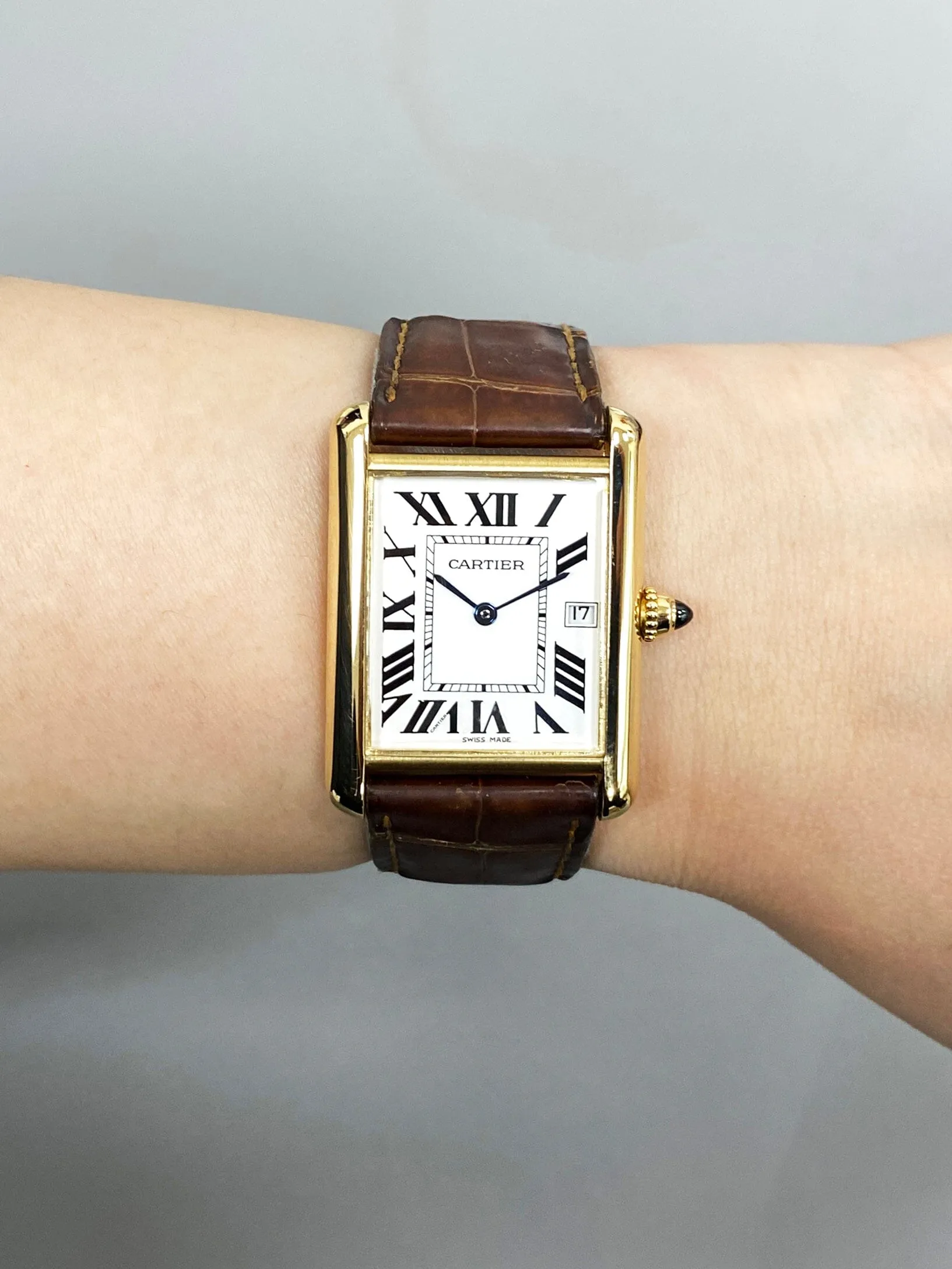 Cartier Tank Louis W1529756 18K Yellow Gold Mens Watch