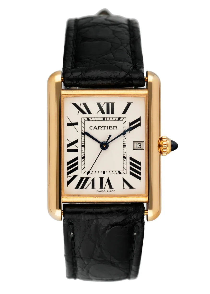 Cartier Tank Louis W1529756 2441 18K Yellow Gold Mens Watch