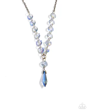 Celestial Class - Brass - Opalescent and UV Shimmer Faceted Bead Paparazzi Shot Necklace