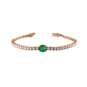 Center Emerald Tennis Bracelet