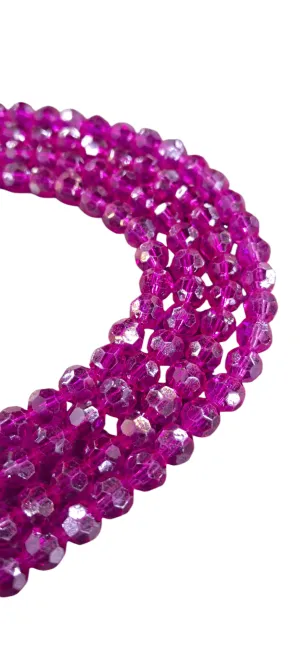 Cerise Pink AB/Full String Crystal Glass Bead