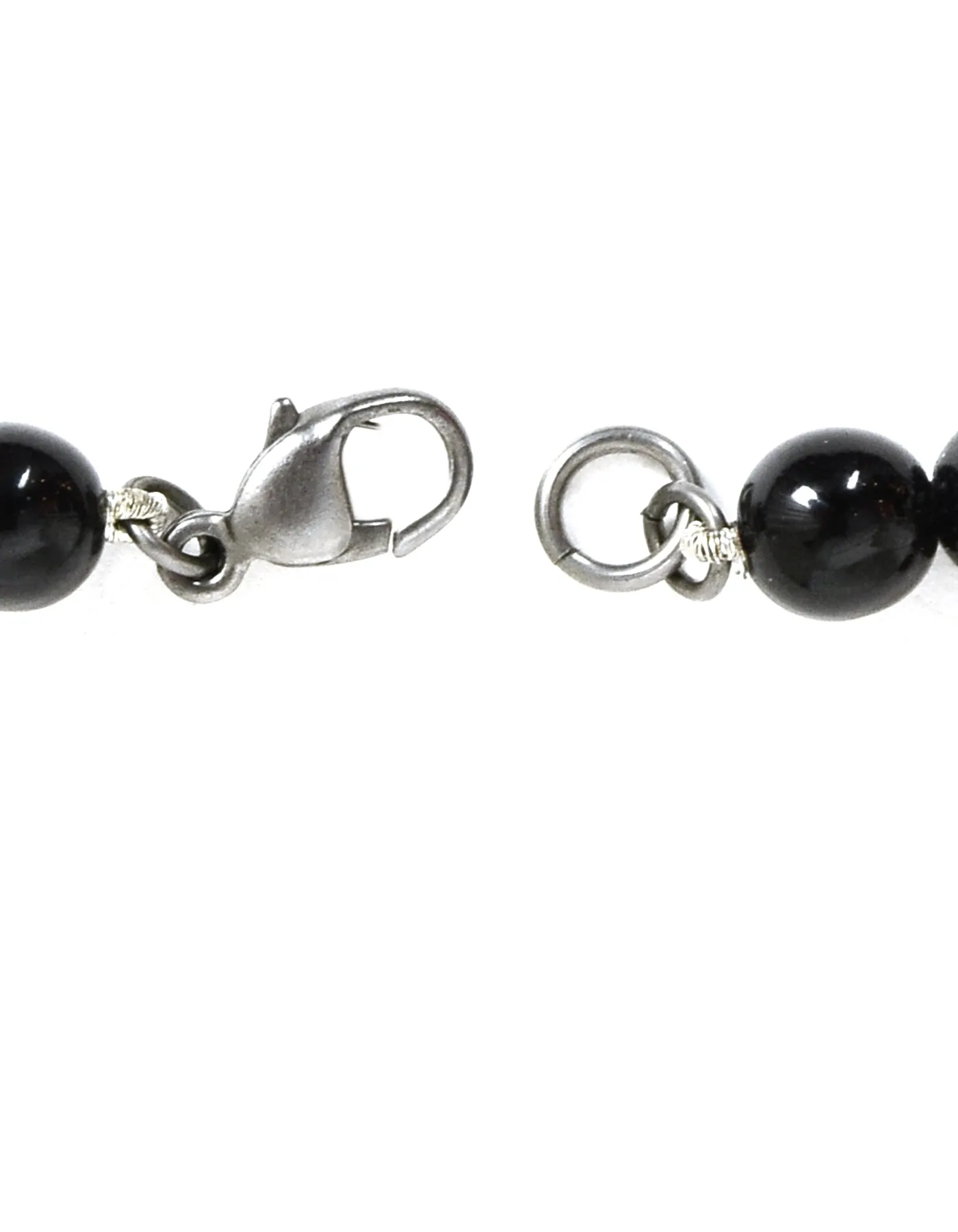 Chanel Black Bead CC Necklace 72"