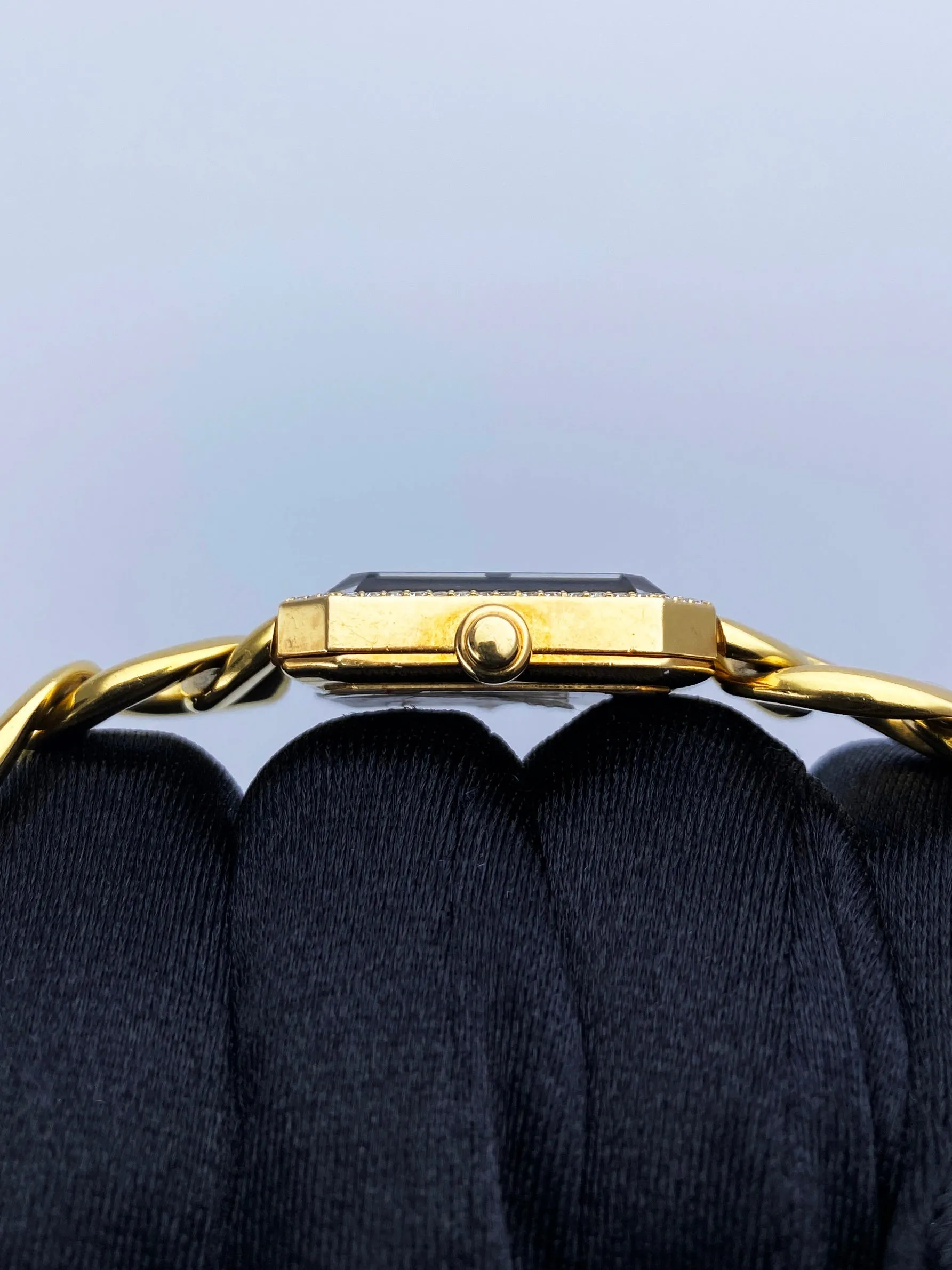 Chanel Paris 18K Yellow Gold & Diamond Bezel Onyx Dial Ladies Watch