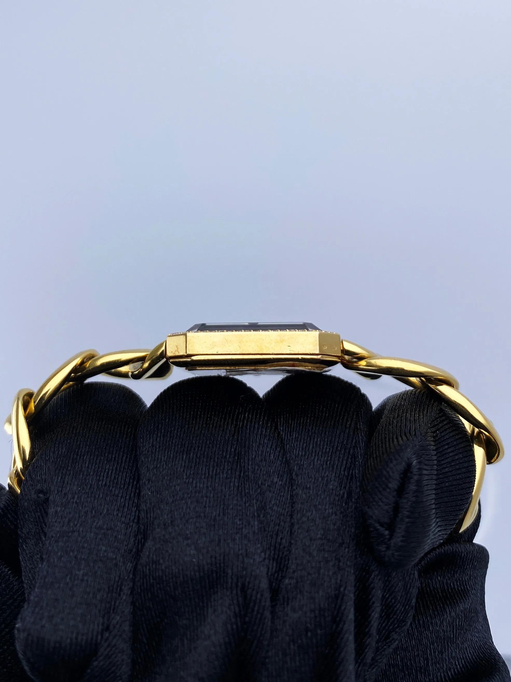 Chanel Paris 18K Yellow Gold & Diamond Bezel Onyx Dial Ladies Watch