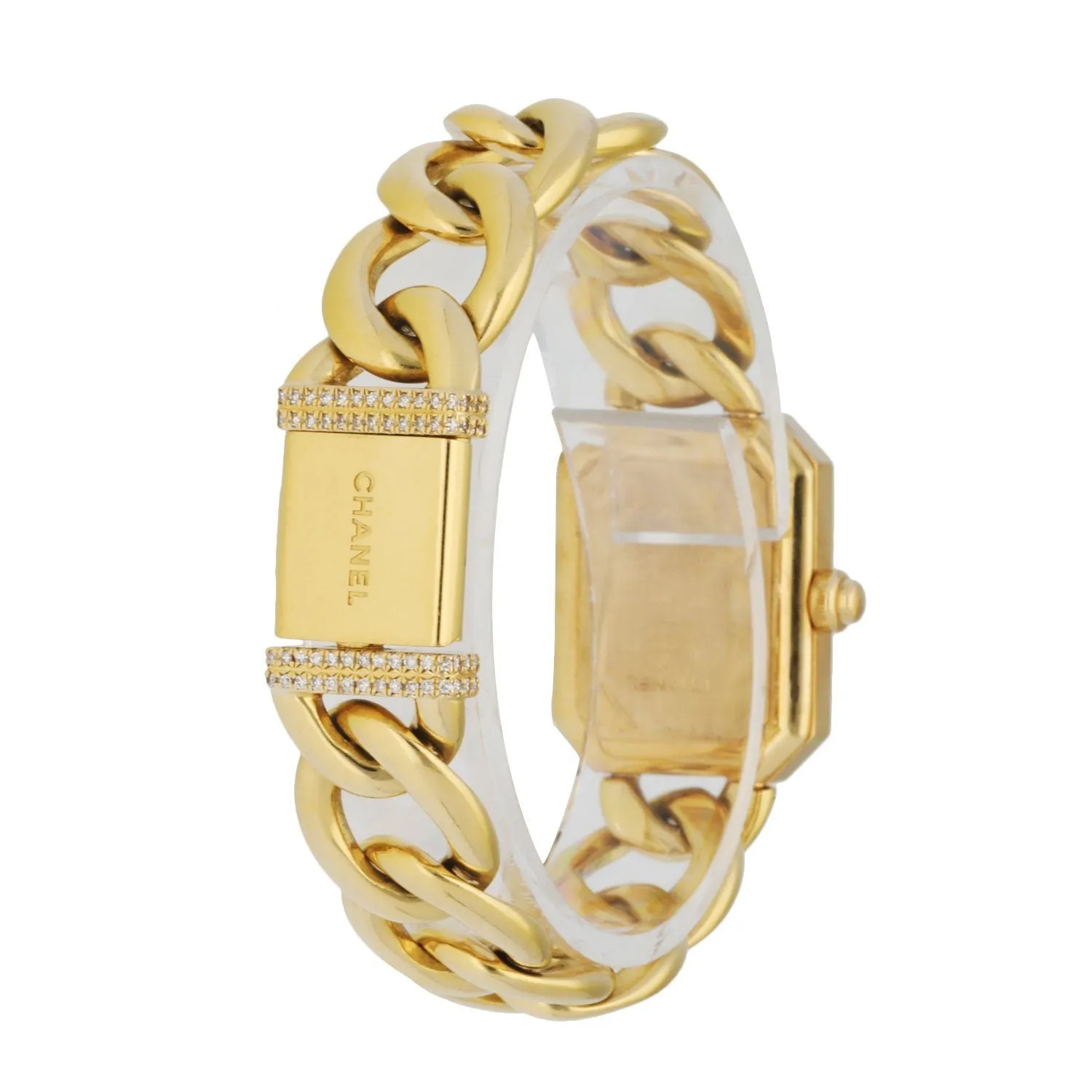Chanel Paris 18K Yellow Gold & Diamond Bezel Onyx Dial Ladies Watch