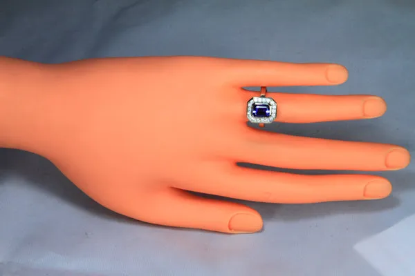 Christopher Michael Designed Ring With Exceptional Emerald Cut Tanzanite