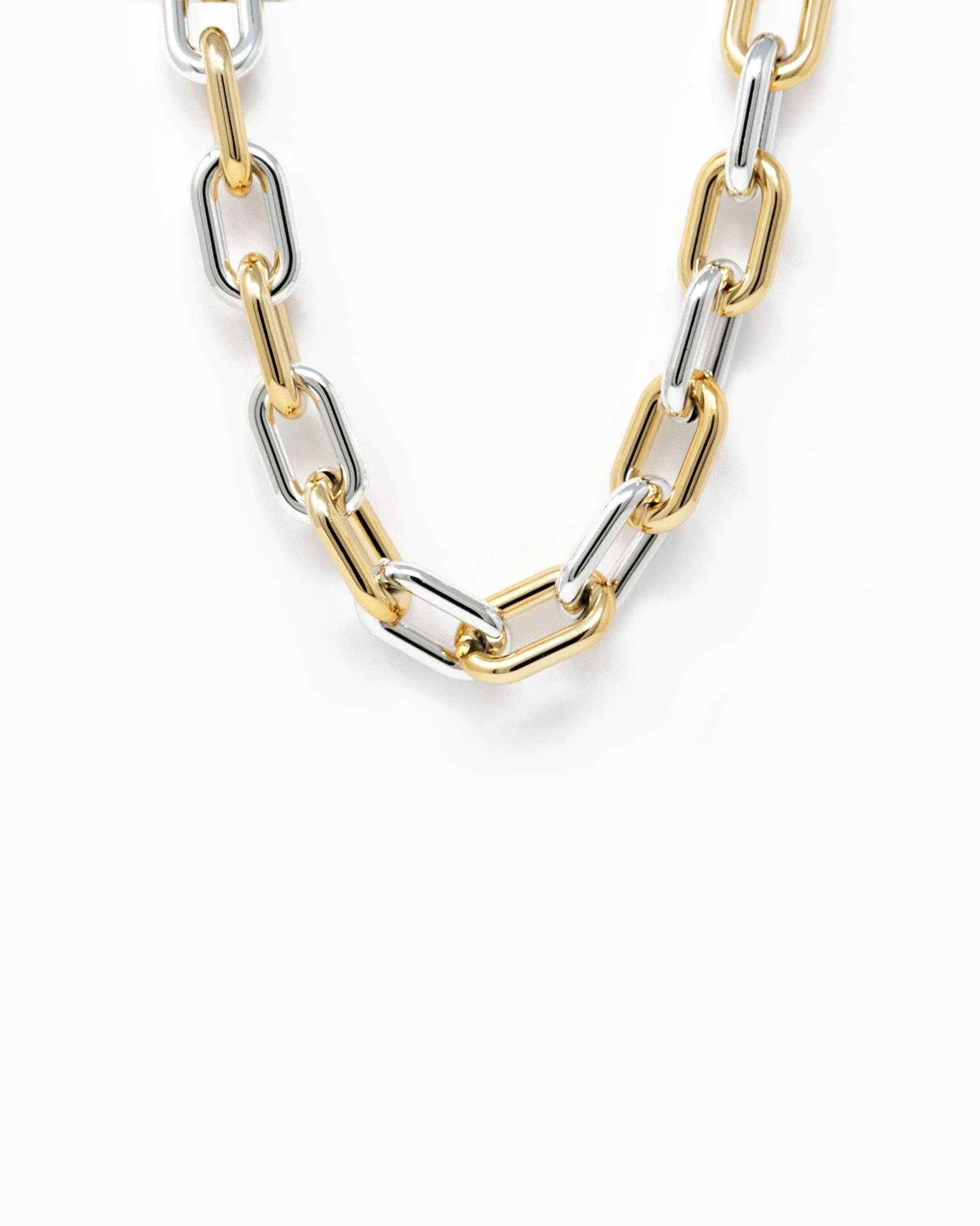 Chunky Chain Necklace: Gold & Rhodium