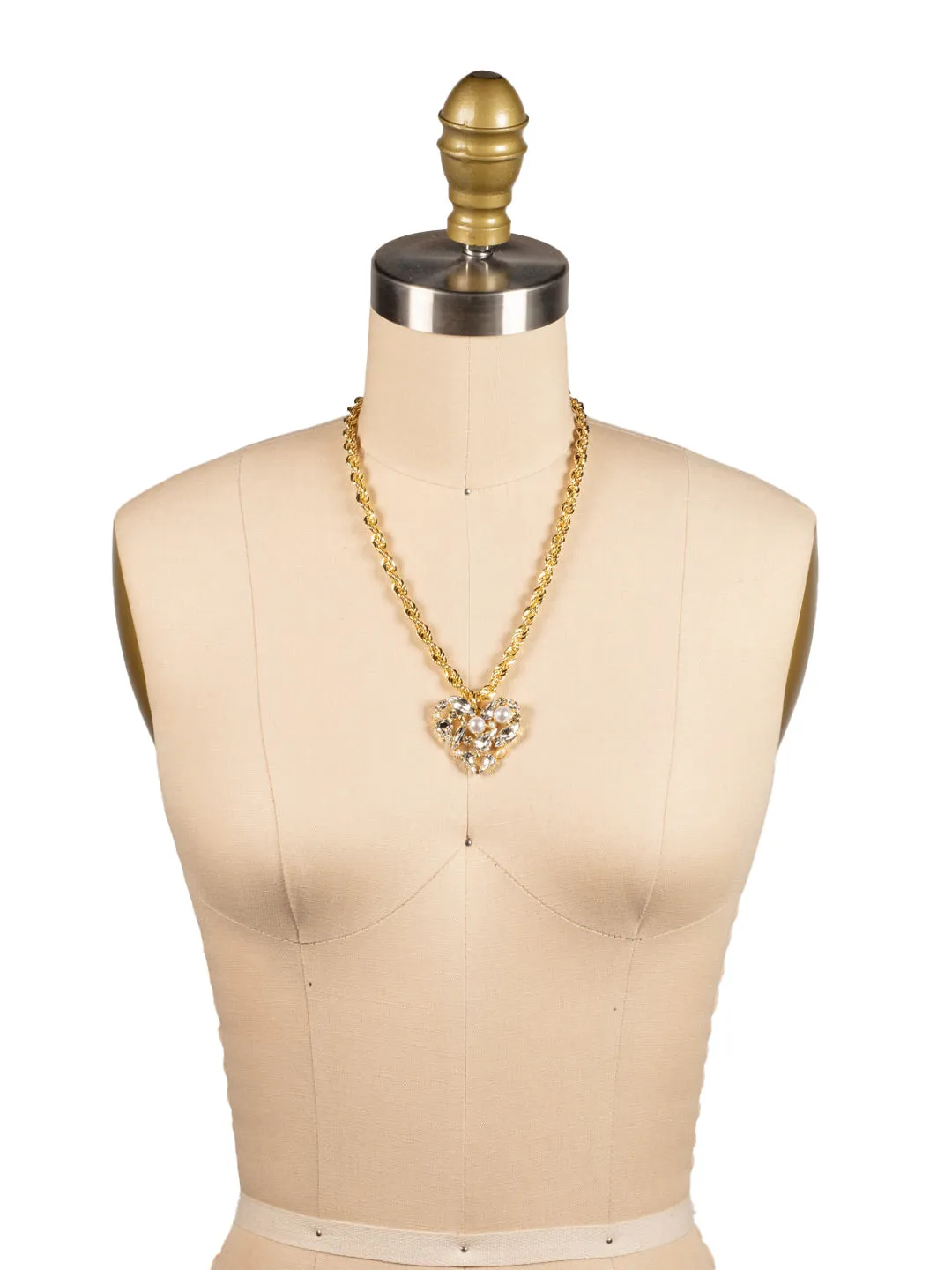 Chunky Crystal Heart Pendant Necklace - NFN15BGMDP