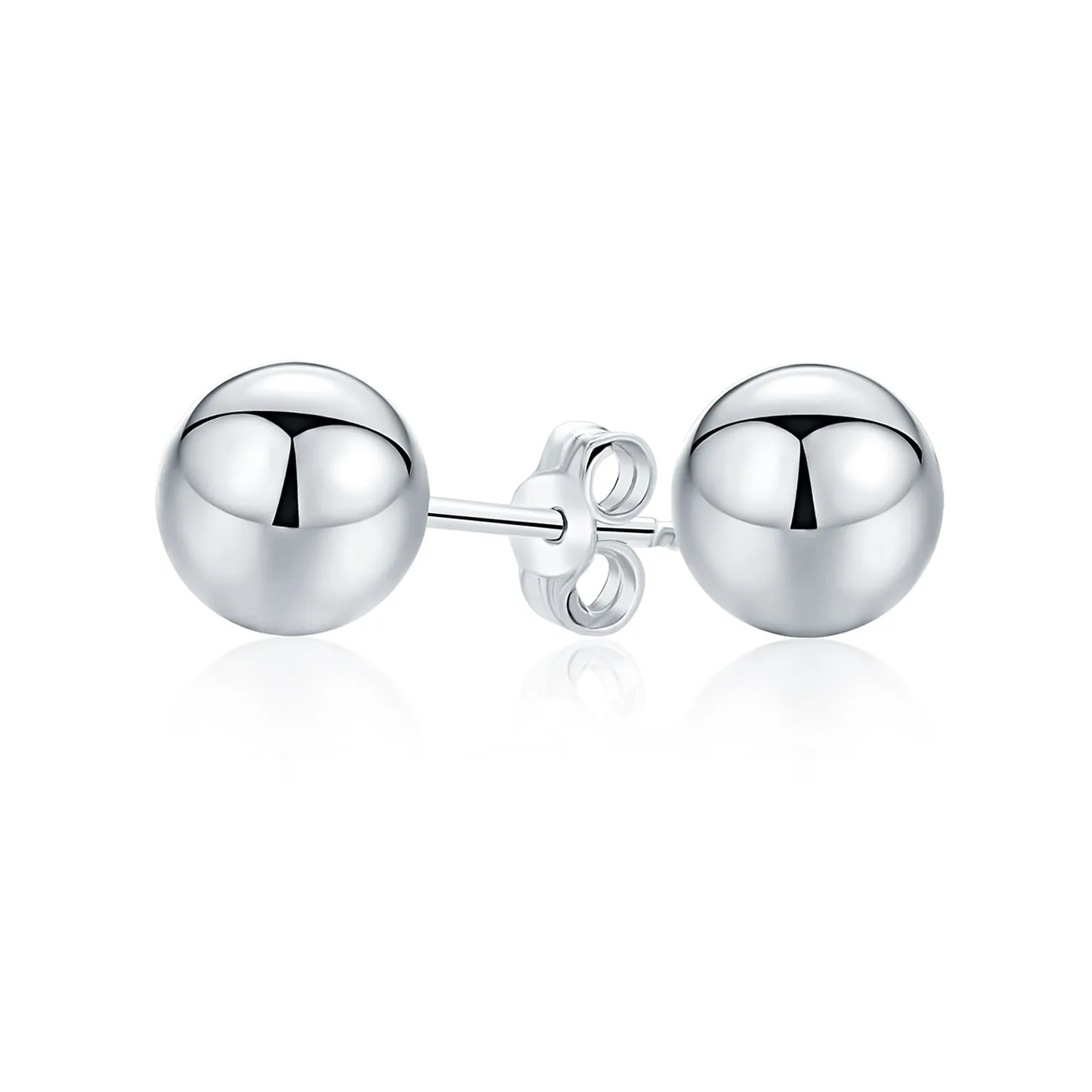 Classic Hand Strung 8MM Round .925 Sterling Silver Ball Bead Strand Necklace