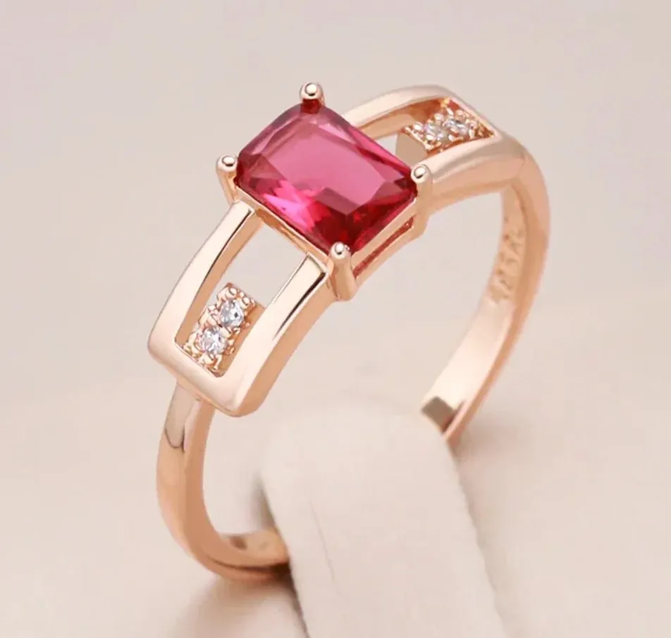 Classic Red Ruby Ring For Women Wedding Engagement Jewelry
