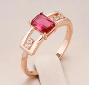 Classic Red Ruby Ring For Women Wedding Engagement Jewelry